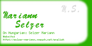 mariann selzer business card